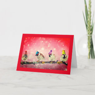 SPARROWS IN THE SNOW GREETING CARD