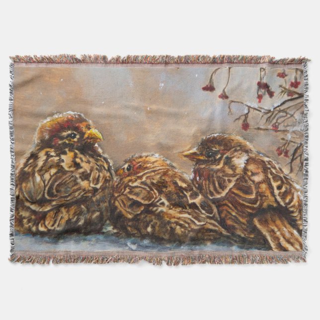 Sparrows Keeping Company Throw Blanket (Front)