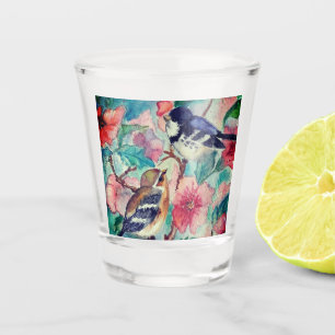 Sparrows Shot Glass Spring Birds - Painting