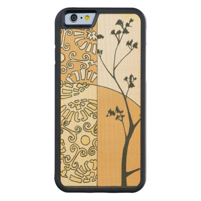 Sparse Tree Silhouette by Megan Meagher Carved Wood iPhone Case (Back)