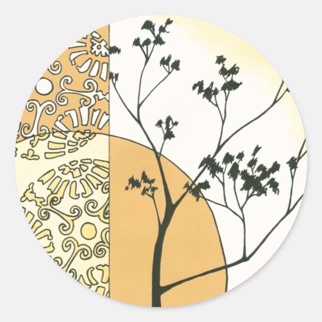 Sparse Tree Silhouette by Megan Meagher Classic Round Sticker (Front)