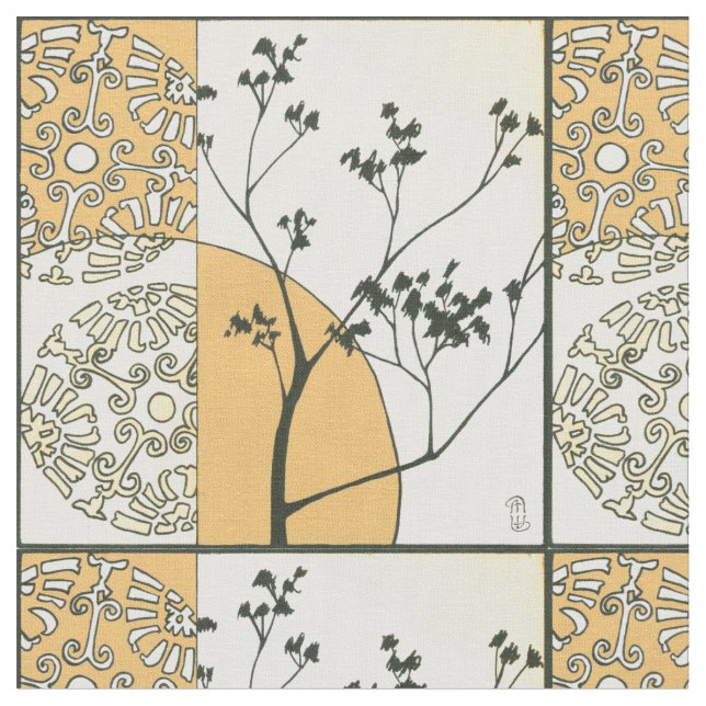 Sparse Tree Silhouette by Megan Meagher Fabric (Close Up)