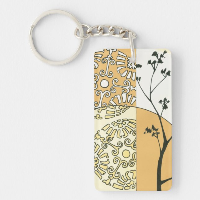 Sparse Tree Silhouette by Megan Meagher Key Ring (Front)