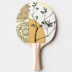 Sparse Tree Silhouette by Megan Meagher Ping Pong Paddle