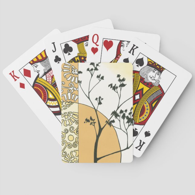 Sparse Tree Silhouette by Megan Meagher Playing Cards (Back)