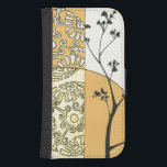Sparse Tree Silhouette by Megan Meagher Samsung S4 Wallet Case<br><div class="desc">A sparse tree reaches to the light in this piece by Meagan Meagher. The silhouette gives the painting a haunted feel,  even as the yellow and orange connote a brightness and levity.</div>