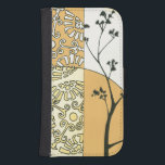 Sparse Tree Silhouette by Megan Meagher Samsung S4 Wallet Case<br><div class="desc">A sparse tree reaches to the light in this piece by Meagan Meagher. The silhouette gives the painting a haunted feel,  even as the yellow and orange connote a brightness and levity.</div>