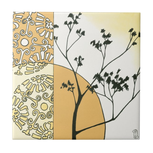 Sparse Tree Silhouette by Megan Meagher Tile (Front)