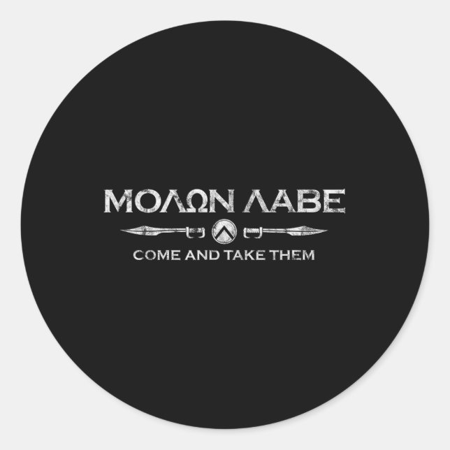 Sparta Gym And Fitness - Molon Labe  Classic Round Sticker (Front)