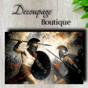 Spartan Battle Decoupage Tissue Paper
