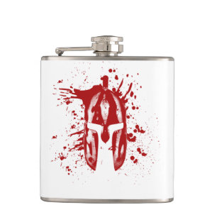 Spartan Blood Helmet American Spartan Molon Labe Hip Flask