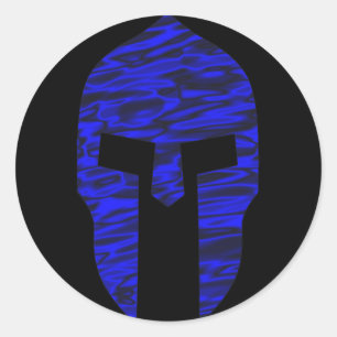 Spartan Blue  Classic Round Sticker