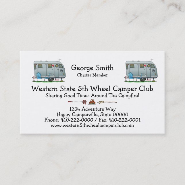 Spartan Camper Trailer RV HSH Business Card (Front)