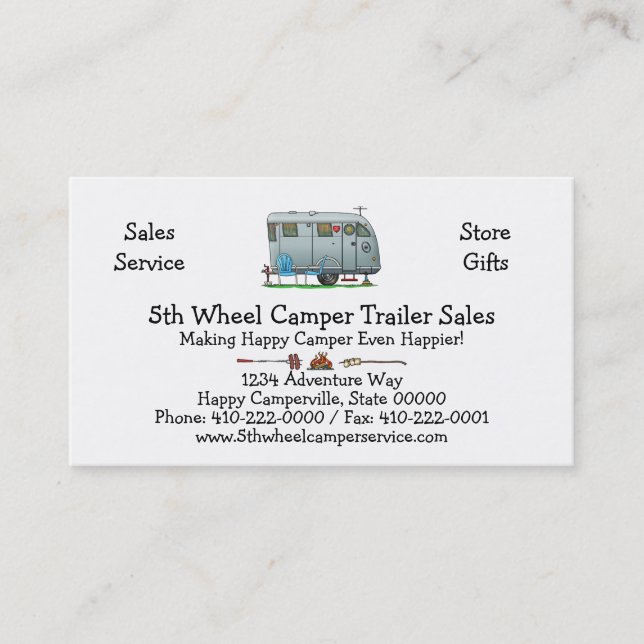 Spartan Camper Trailer RV HSH Business Card (Front)