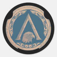 Spartan Eagle Greek Shield Classic Round Sticker