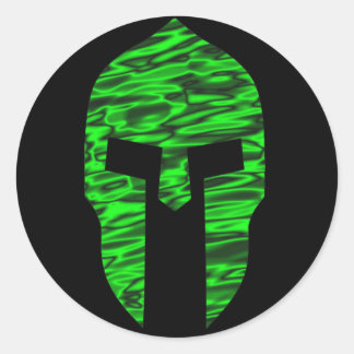 Spartan Green Classic Round Sticker