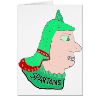 Spartan Head Logo Green/Red/Peach