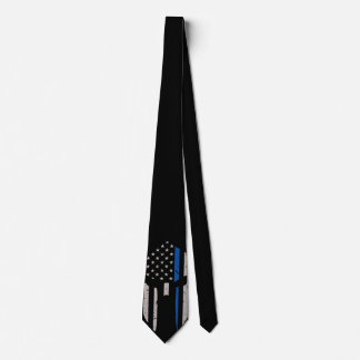 Spartan Helmet Blue Line Flag Tie