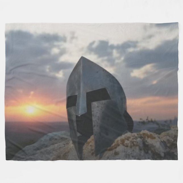 SPARTAN HELMET FLEECE BLANKET (Front (Horizontal))