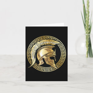 Spartan Helmet Gold Gladiator Sparta Greek Workout Card