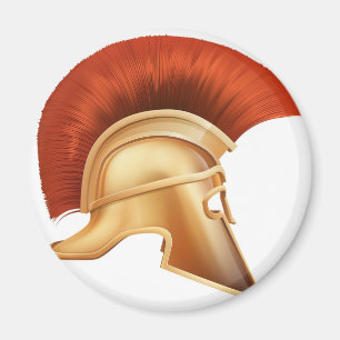 Spartan helmet illustration magnet