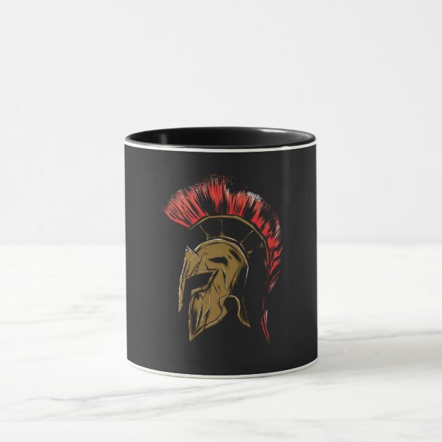 Spartan Helmet Illustration  Mug (Center)