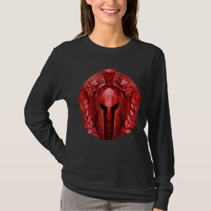 Spartan Helmet Red Mythology Gladiator Greek Gym W T-Shirt