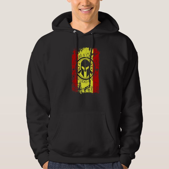Spartan Helmet Spain Flag Sparta Come Home With My Hoodie (Front)