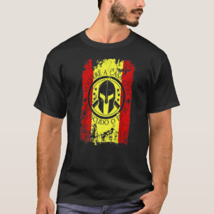 Spartan Helmet Spain Flag Sparta Come Home With My T-Shirt