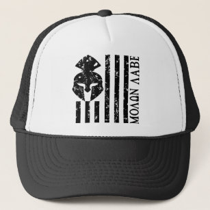 Spartan Helmet US Flag Molon Labe Trucker Hat