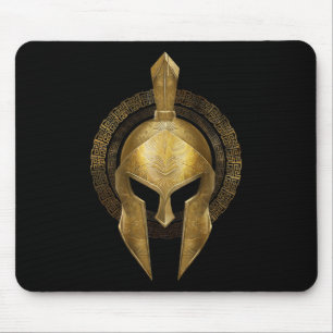 Spartan Helmet Warrior Gold Gladiator Sparta Greek Mouse Mat