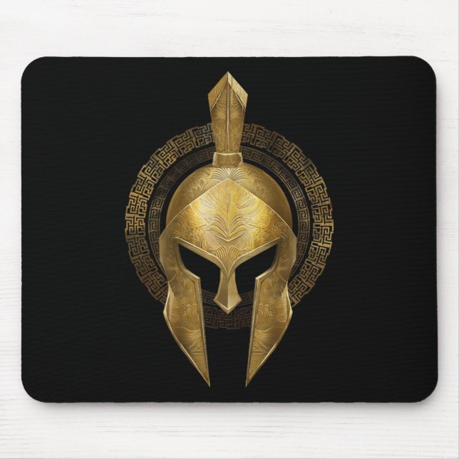 Spartan Helmet Warrior Gold Gladiator Sparta Greek Mouse Mat (Front)
