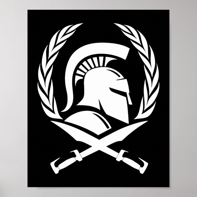 Spartan Helmet Wreath and Sword Poster (Front)