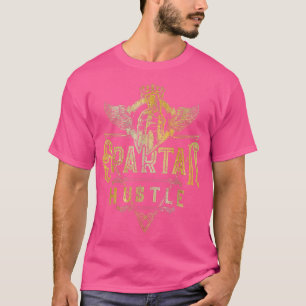 Spartan Hustle Gold Greek Helmet Gym Sparta Gladi T-Shirt