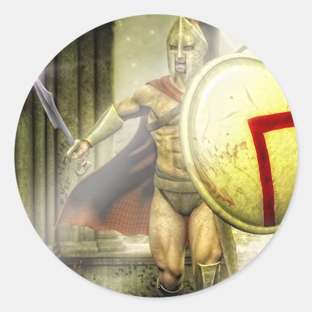 spartan intruder classic round sticker (Front)