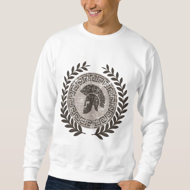 "Spartan Legacy – Ancient Warrior Emblem Design" Sweatshirt (Front)