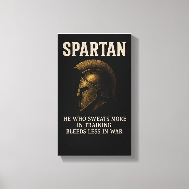 Spartan Motivation Wall Art, Motivational Quote, Canvas Print (Front)