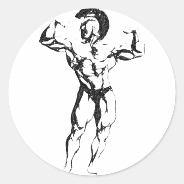Spartan Muscle Classic Round Sticker (Front)
