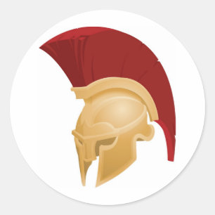 Spartan or Trojan helmet Classic Round Sticker