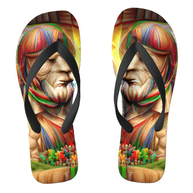 Spartan Soldier Muscle Warrior Custom Created Flip Flops (Footbed)