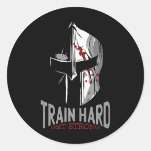 Spartan Sparta Helmet Gym Motivation Gift Classic Round Sticker