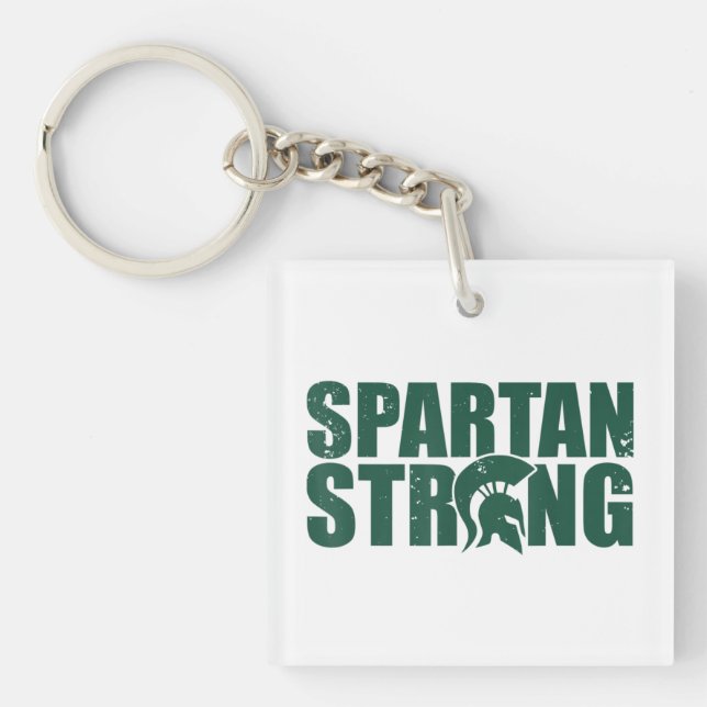 Spartan Strong,  exercise workout gym training Key Ring (Front)