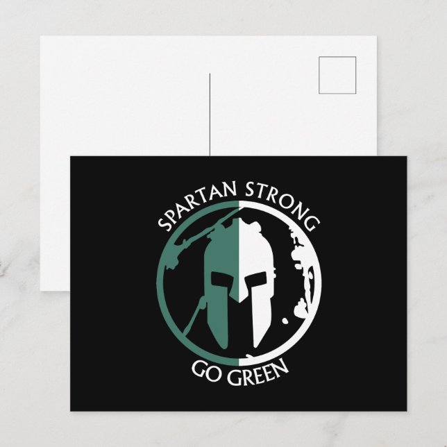 Spartan Strong Go Green spartan warrior Postcard (Front/Back)