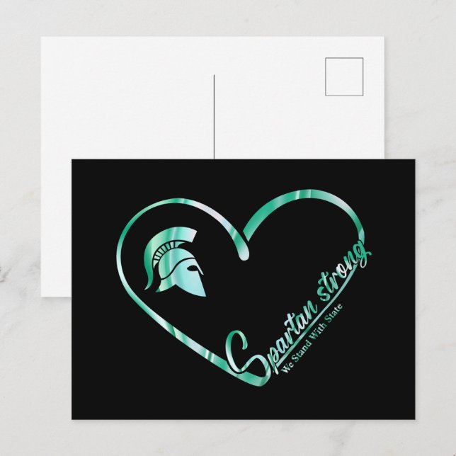 Spartan Strong We Stand With State Spartan Logo Postcard (Front/Back)