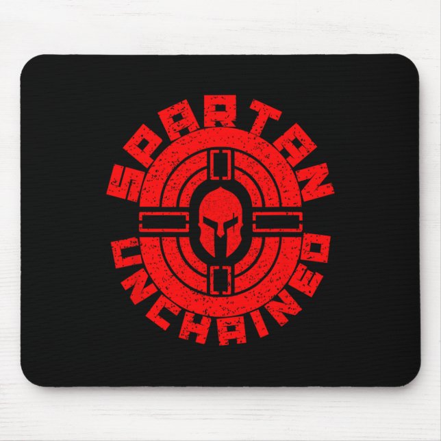 Spartan Unchained Bodybuilding Warrior Race Gym  Mouse Mat (Front)