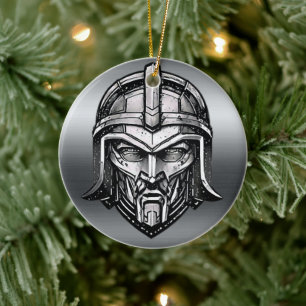 Spartan Valour: Metallic Warrior Ornament