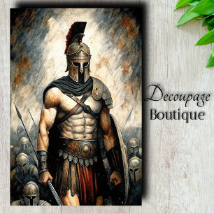 Spartan Warrior Decoupage Tissue Paper