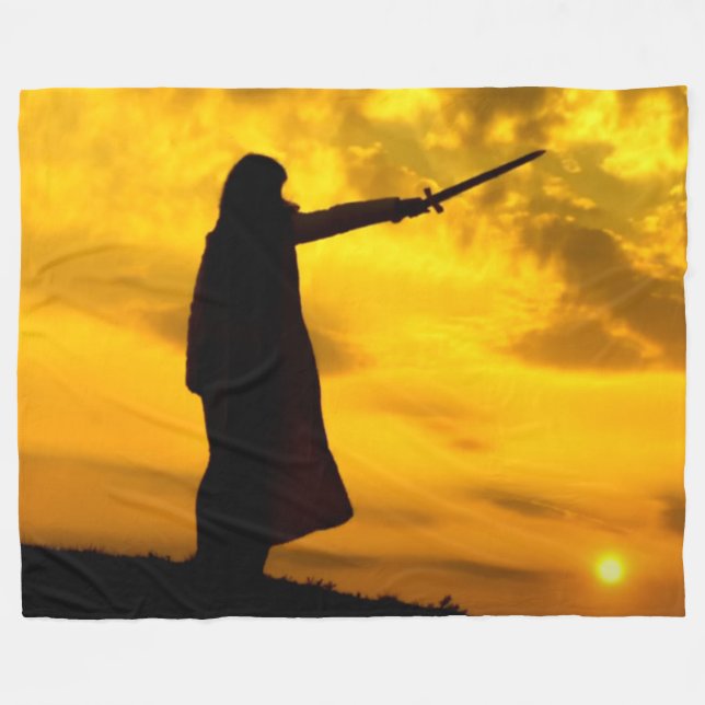 SPARTAN WARRIOR FLEECE BLANKET (Front (Horizontal))