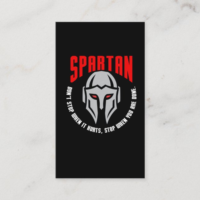 Spartan Warrior Gift Fitness Gym workout Business Card (Front)