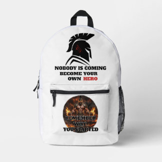 Spartan Warrior Gym Motivation Printed Backpack